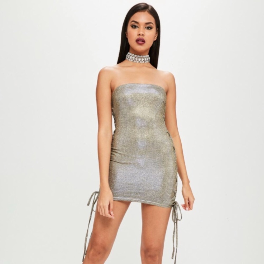 Sparkle strapless mini dress